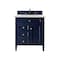 James Martin Vanities Brittany 30in Single Vanity, Victory Blue w/ 3 CM Ethereal Noctis Quartz Top 650-V30-VBL-3ENC - alternate 1